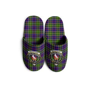 Whitefoord Modern Tartan Home Slippers with Family Crest