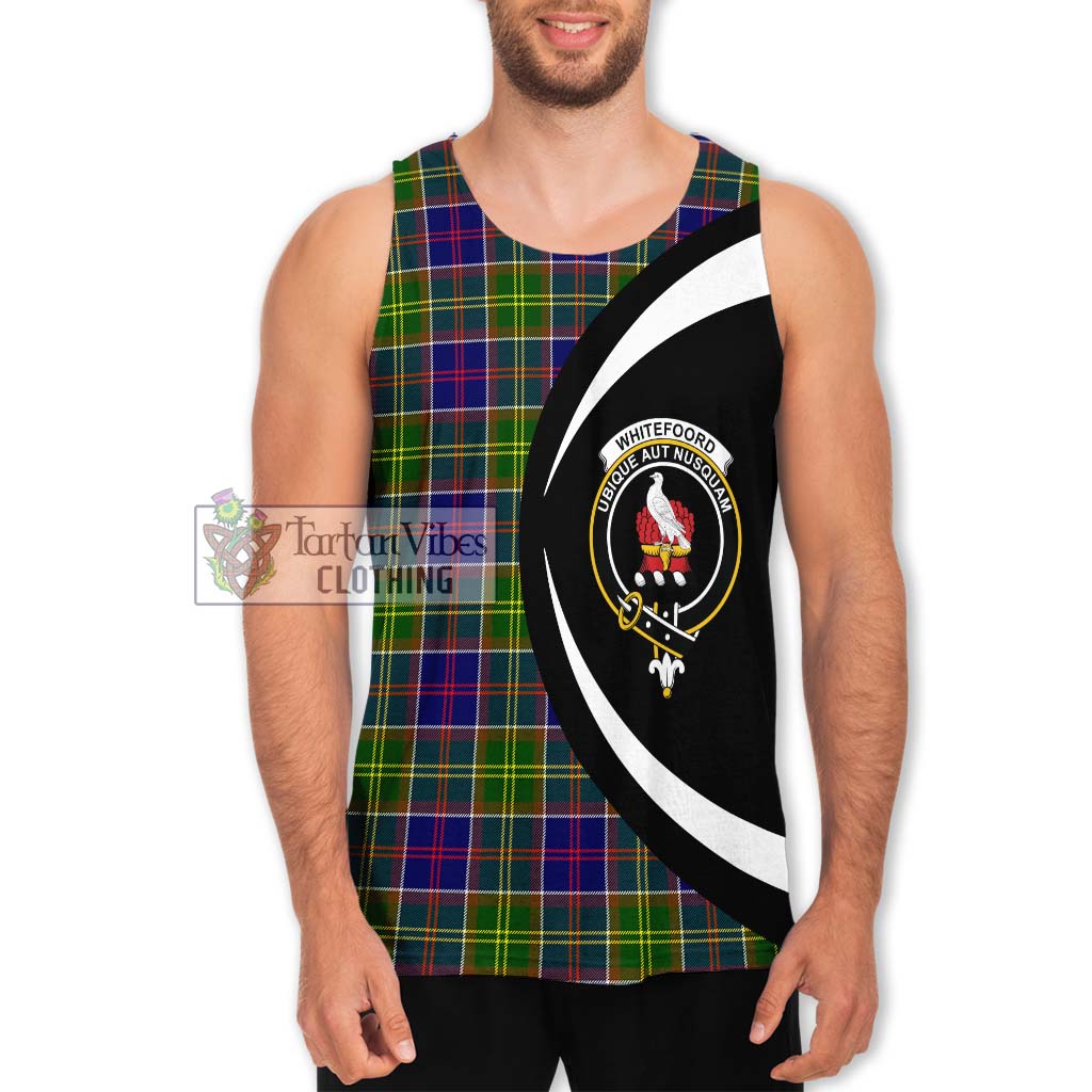 Whitefoord Tartan Men's Tank Top with Family Crest Circle Style Men - Tartan Vibes Clothing