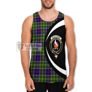 Whitefoord Tartan Men's Tank Top with Family Crest Circle Style Men - Tartan Vibes Clothing