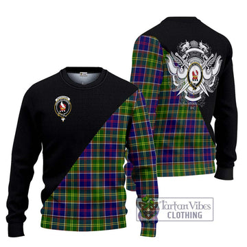 Whitefoord Tartan Ugly Sweater with Family Crest and Military Logo Style Unisex - Tartan Vibes Clothing