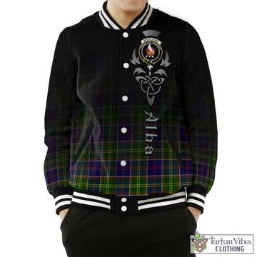 Whitefoord Tartan Baseball Jacket Featuring Alba Gu Brath Family Crest Celtic Inspired Unisex - Tartan Vibes Clothing