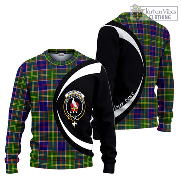 Whitefoord Tartan Ugly Sweater with Family Crest Circle Style Unisex - Tartan Vibes Clothing