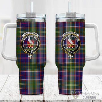 Whitefoord Modern Tartan and Family Crest Tumbler with Handle