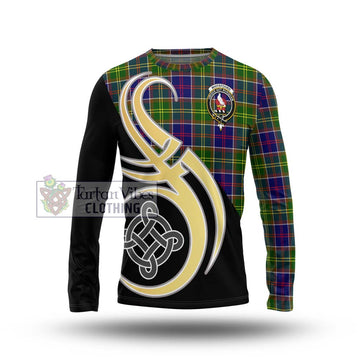 Whitefoord Tartan Long Sleeve T-Shirt with Family Crest and Celtic Symbol Style Unisex - Tartan Vibes Clothing