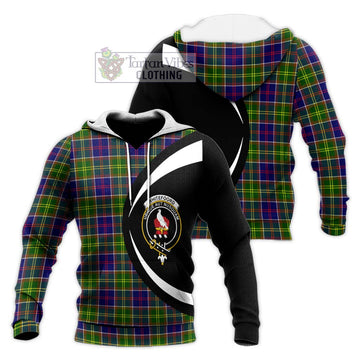 Whitefoord Tartan Knitted Hoodie with Family Crest Circle Style Unisex Knitted Pullover Hoodie - Tartan Vibes Clothing