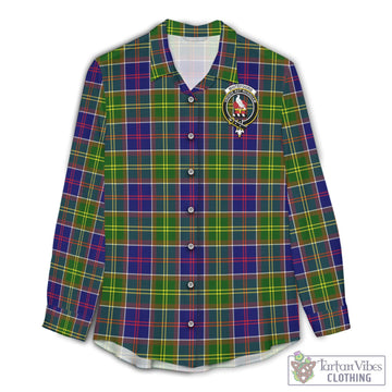 Whitefoord Tartan Women's Casual Shirt with Family Crest Female - Tartan Vibes Clothing