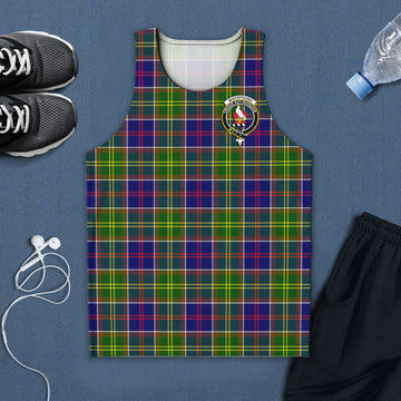 Whitefoord Tartan Mens Tank Top with Family Crest 5XL - Tartan Vibes Clothing