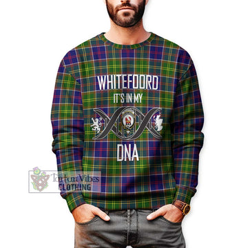 Whitefoord Tartan Sweatshirt with Family Crest DNA In Me Style Unisex - Tartan Vibes Clothing