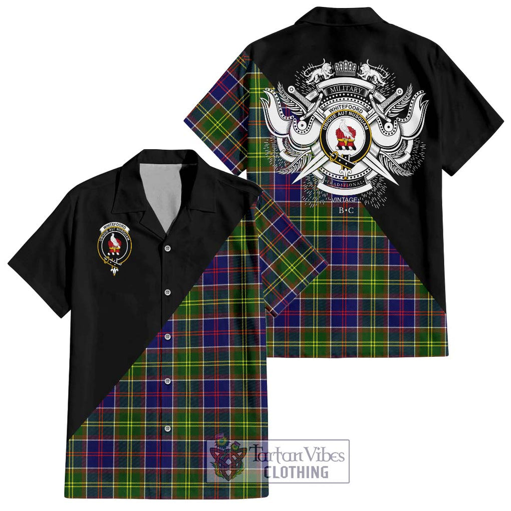 Whitefoord Tartan Hawaiian Shirt with Family Crest and Military Logo Style Kid - Tartan Vibes Clothing