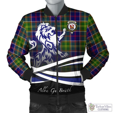 Whitefoord Tartan Bomber Jacket with Alba Gu Brath Regal Lion Emblem Unisex - Tartan Vibes Clothing