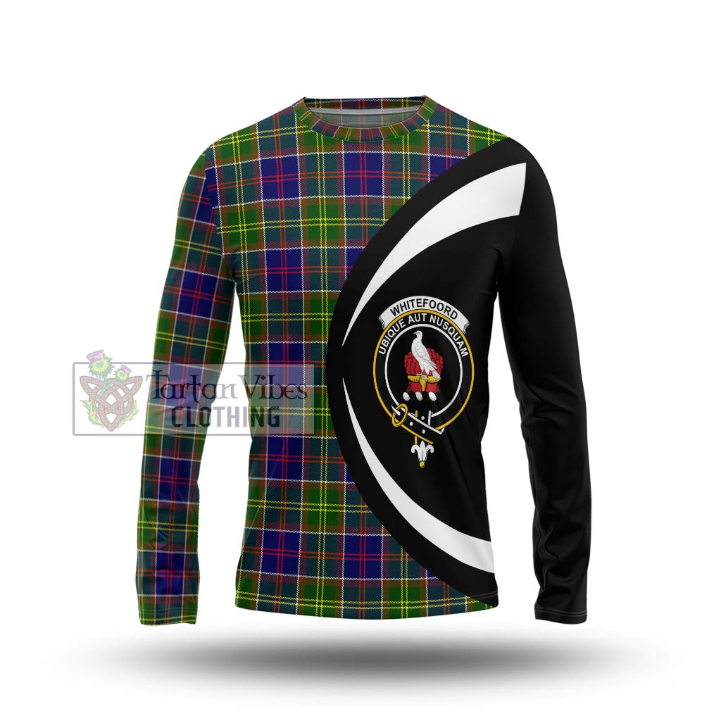 Whitefoord Tartan Long Sleeve T-Shirt with Family Crest Circle Style Unisex - Tartan Vibes Clothing