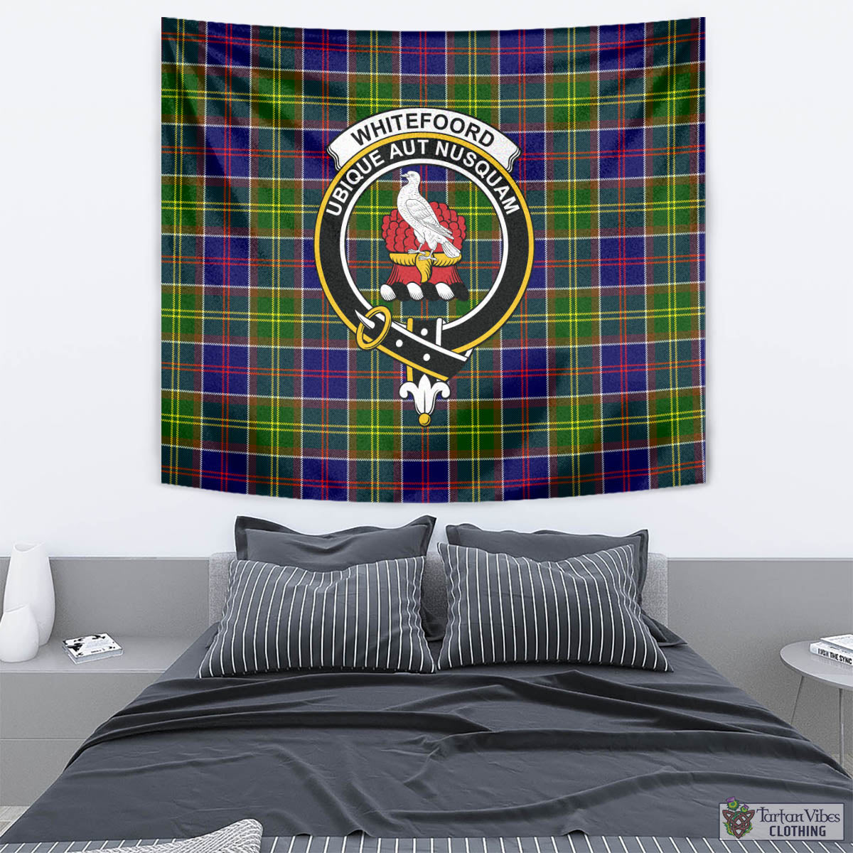 Whitefoord Tartan Tapestry Wall Hanging and Home Decor for Room with Family Crest - Tartan Vibes Clothing