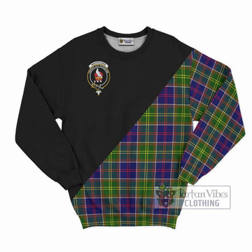 Whitefoord Tartan Sweatshirt with Family Crest and Military Logo Style - Tartan Vibes Clothing