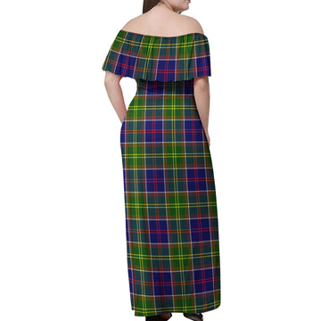 Whitefoord Tartan Off Shoulder Long Dress - Tartan Vibes Clothing