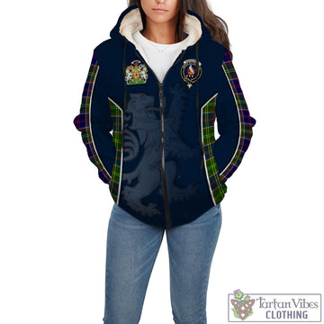 Whitefoord Modern Tartan Sherpa Hoodie with Family Crest and Lion Rampant Vibes Sport Style