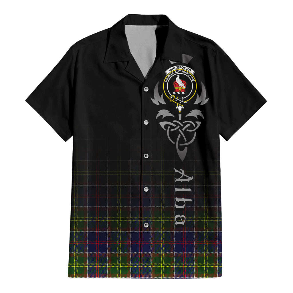Whitefoord Tartan Hawaiian Shirt Shirt Featuring Alba Gu Brath Family Crest Celtic Inspired - Tartan Vibes Clothing
