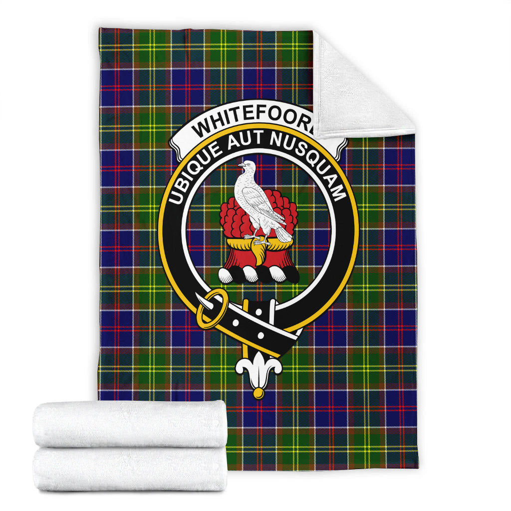 Whitefoord Tartan Blanket with Family Crest - Tartan Vibes Clothing