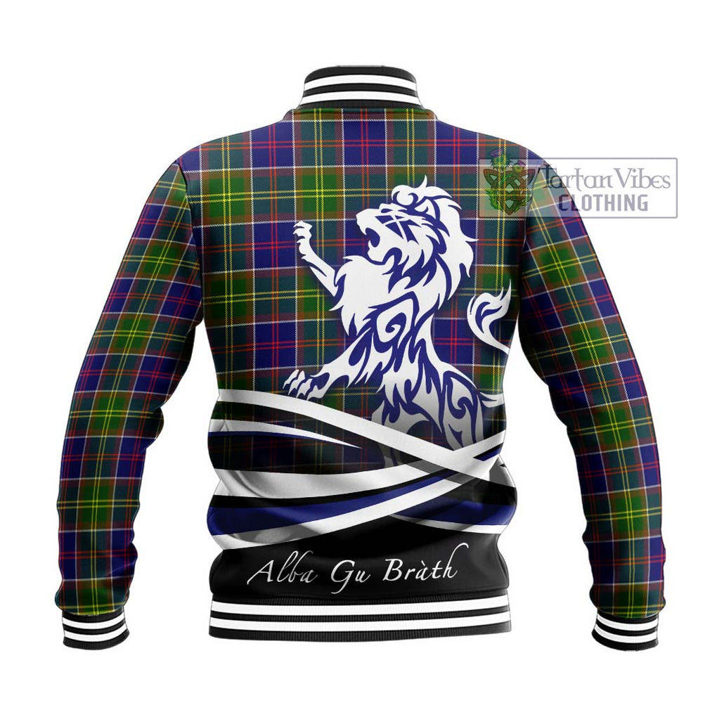 Whitefoord Tartan Baseball Jacket with Alba Gu Brath Regal Lion Emblem - Tartan Vibes Clothing