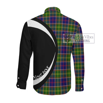 Whitefoord Tartan Long Sleeve Button Up with Family Crest Circle Style Men's Shirt - Tartan Vibes Clothing