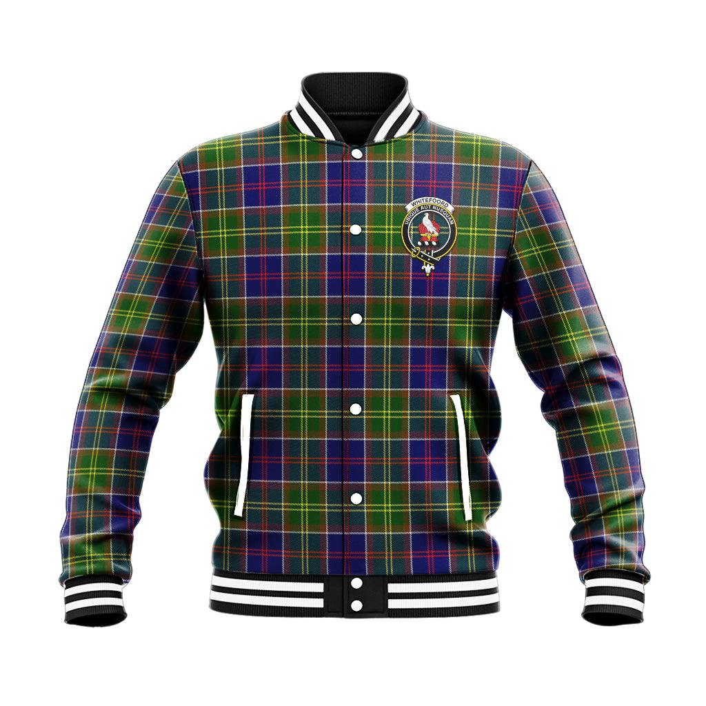 Whitefoord Tartan Baseball Jacket with Family Crest - Tartan Vibes Clothing