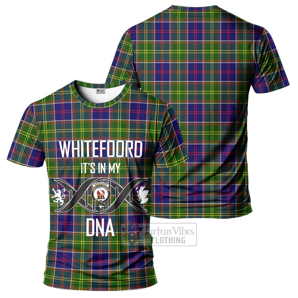 Whitefoord Tartan T-Shirt with Family Crest DNA In Me Style - Tartan Vibes Clothing