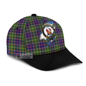 Whitefoord Modern Tartan Classic Cap with Family Crest In Me Style