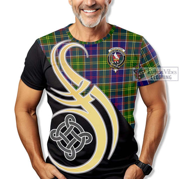 Whitefoord Tartan T-Shirt with Family Crest and Celtic Symbol Style - Tartan Vibes Clothing