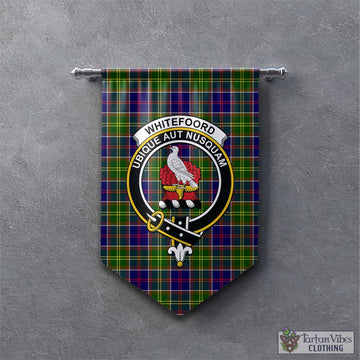 Whitefoord Tartan Gonfalon, Tartan Banner with Family Crest - Tartan Vibes Clothing
