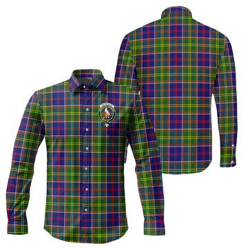 Whitefoord Modern Tartan Long Sleeve Button Up Shirt with Family Crest