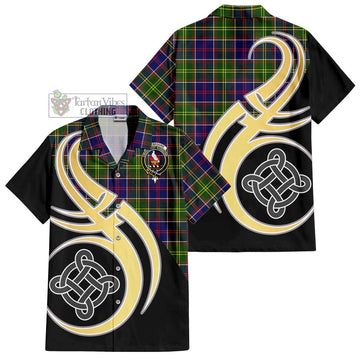 Whitefoord Tartan Hawaiian Shirt with Family Crest and Celtic Symbol Style - Tartan Vibes Clothing
