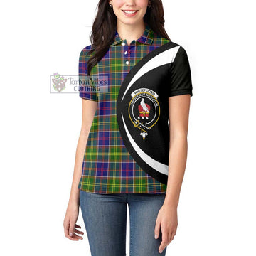 Whitefoord Tartan Women's Polo Shirt with Family Crest Circle Style - Tartan Vibes Clothing