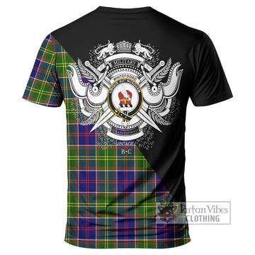 Whitefoord Tartan T-Shirt with Family Crest and Military Logo Style - Tartan Vibes Clothing
