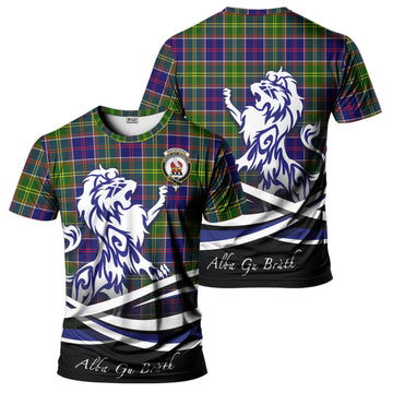 Whitefoord Modern Tartan T-Shirt with Alba Gu Brath Regal Lion Emblem