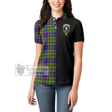 Whitefoord Tartan Women's Polo Shirt with Family Crest and Half Of Me Style - Tartan Vibes Clothing