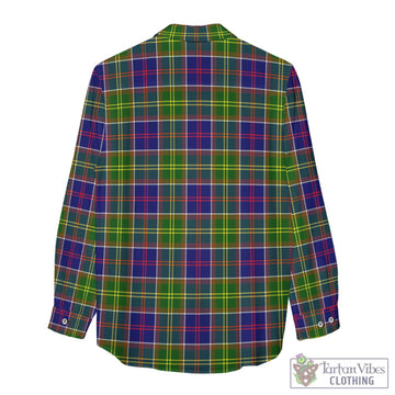 Whitefoord Modern Tartan Womens Casual Shirt with Family Crest