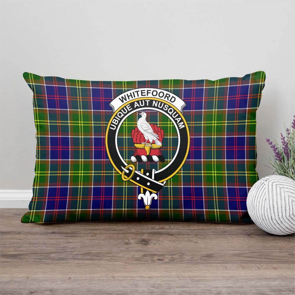 Whitefoord Modern Tartan Pillow Cover with Family Crest Rectangle Pillow Cover - Tartanvibesclothing