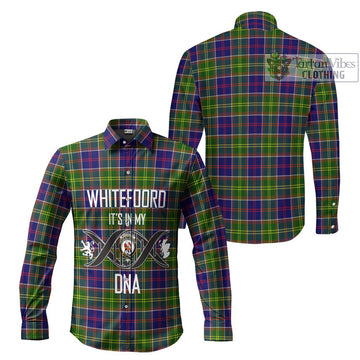 Whitefoord Tartan Long Sleeve Button Shirt with Family Crest DNA In Me Style Men's Shirt - Tartanvibesclothing Shop