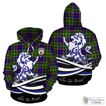 Whitefoord Modern Tartan Hoodie with Alba Gu Brath Regal Lion Emblem
