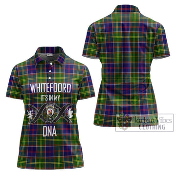 Whitefoord Tartan Women's Polo Shirt with Family Crest DNA In Me Style - Tartan Vibes Clothing