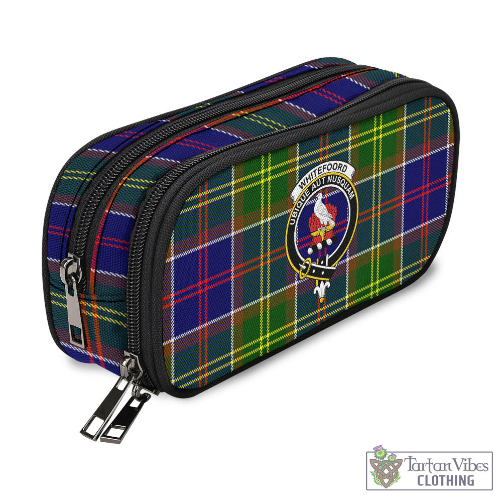 Whitefoord Tartan Pen and Pencil Case with Family Crest - Tartan Vibes Clothing