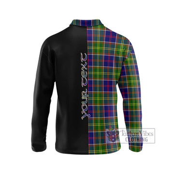 Whitefoord Tartan Long Sleeve Polo Shirt with Family Crest and Half Of Me Style - Tartan Vibes Clothing