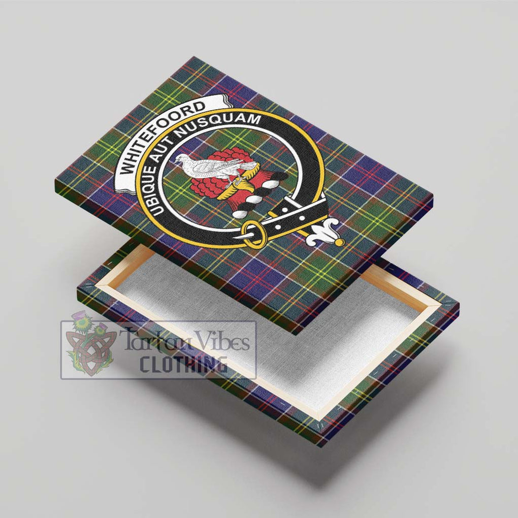 Whitefoord Tartan Canvas Print Wall Art with Family Crest - Tartan Vibes Clothing