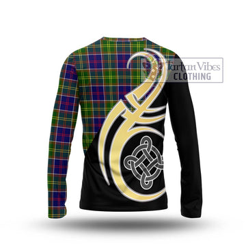 Whitefoord Tartan Long Sleeve T-Shirt with Family Crest and Celtic Symbol Style - Tartan Vibes Clothing