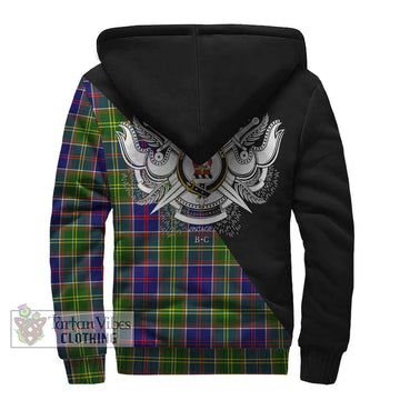 Whitefoord Tartan Sherpa Hoodie with Family Crest and Military Logo Style - Tartan Vibes Clothing
