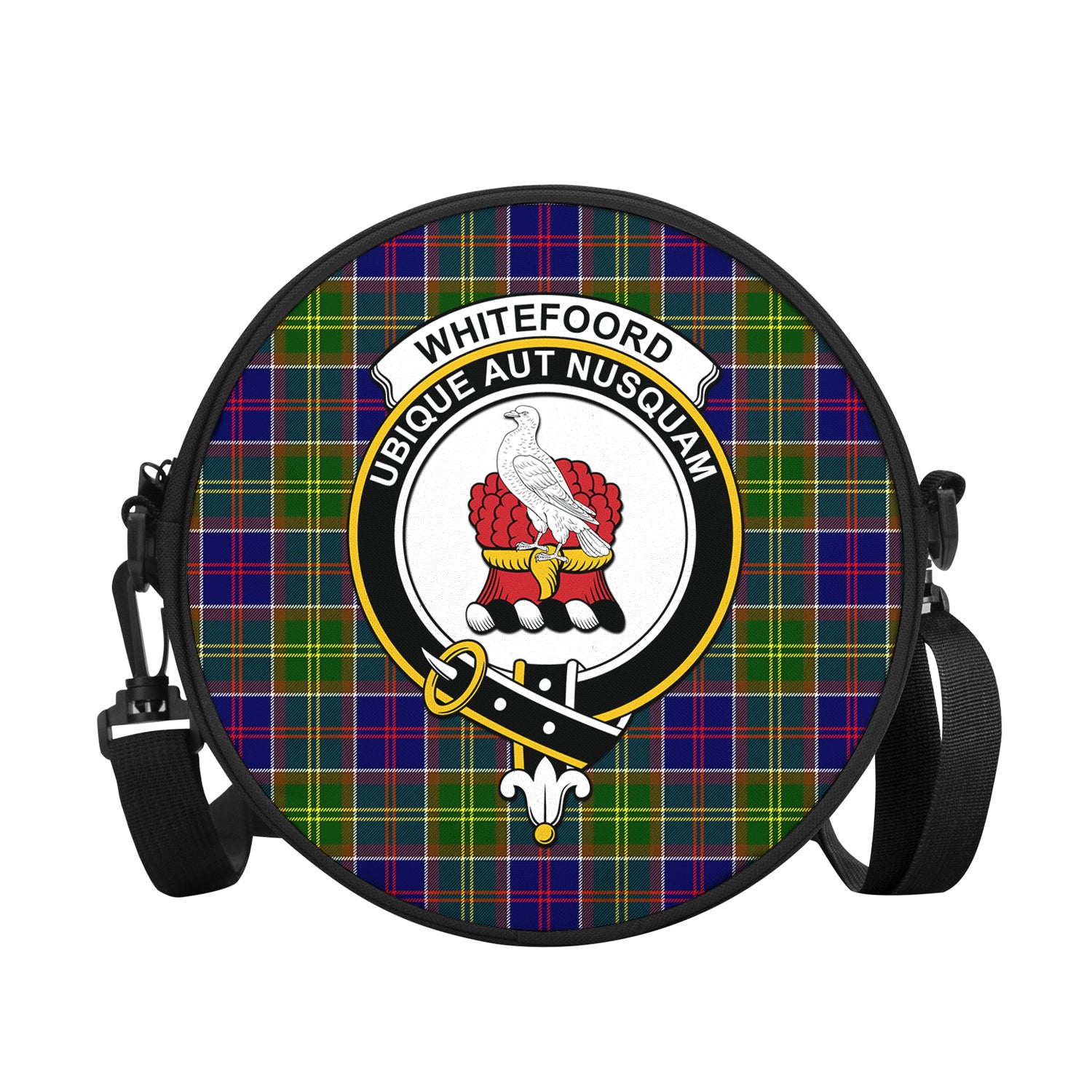 Whitefoord Tartan Round Satchel Bags with Family Crest - Tartan Vibes Clothing