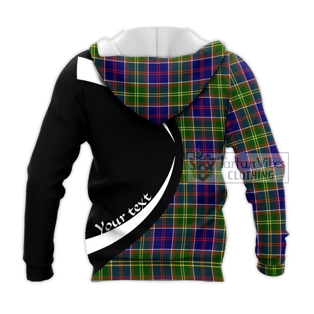 Whitefoord Tartan Knitted Hoodie with Family Crest Circle Style - Tartan Vibes Clothing