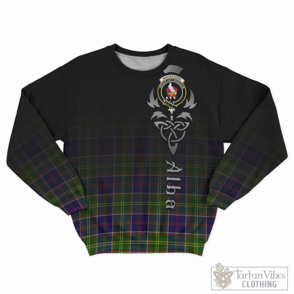 Whitefoord Tartan Sweatshirt Featuring Alba Gu Brath Family Crest Celtic Inspired - Tartan Vibes Clothing