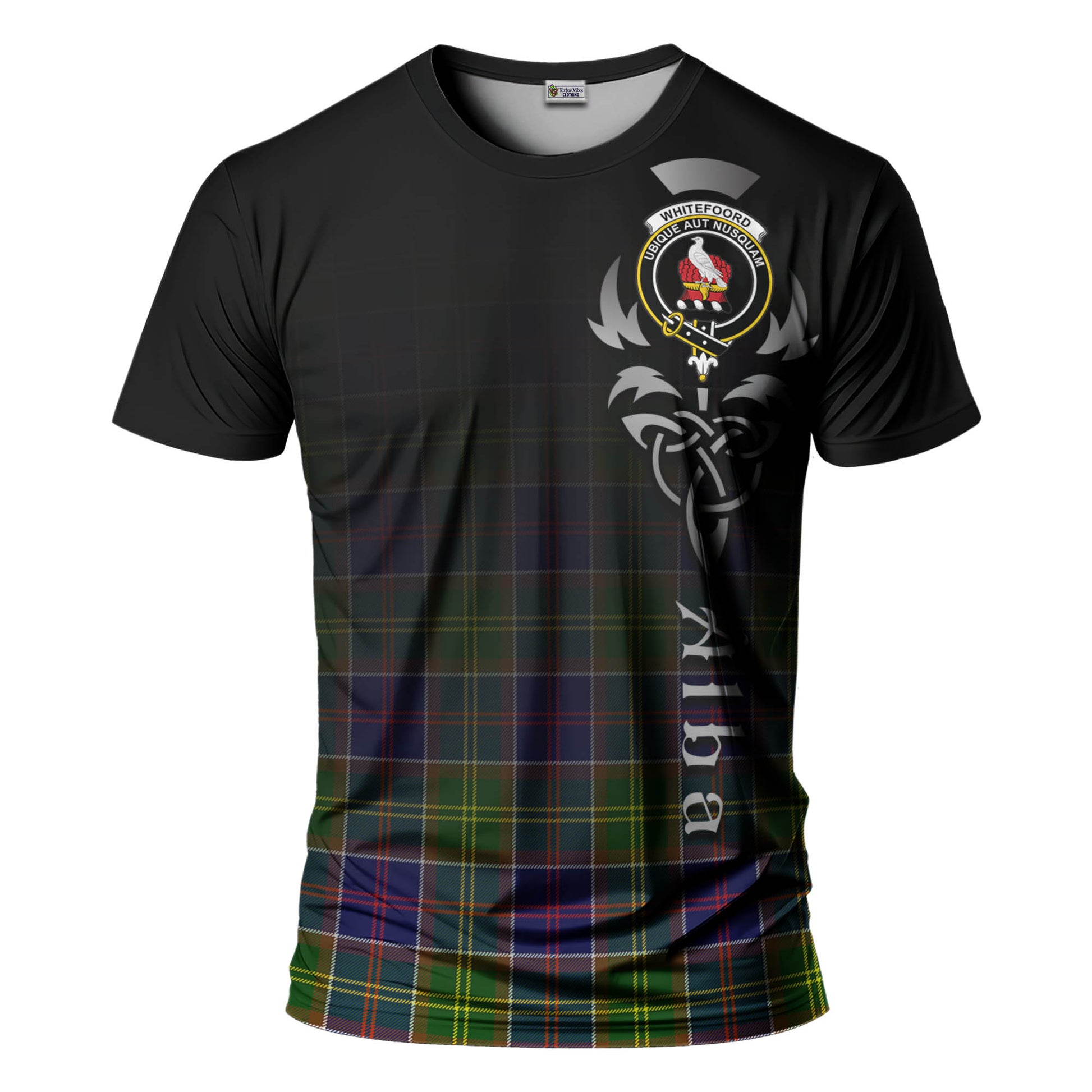 Whitefoord Tartan T-Shirt Featuring Alba Gu Brath Family Crest Celtic Inspired - Tartan Vibes Clothing