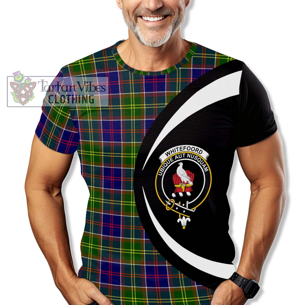 Whitefoord Tartan T-Shirt with Family Crest Circle Style - Tartan Vibes Clothing