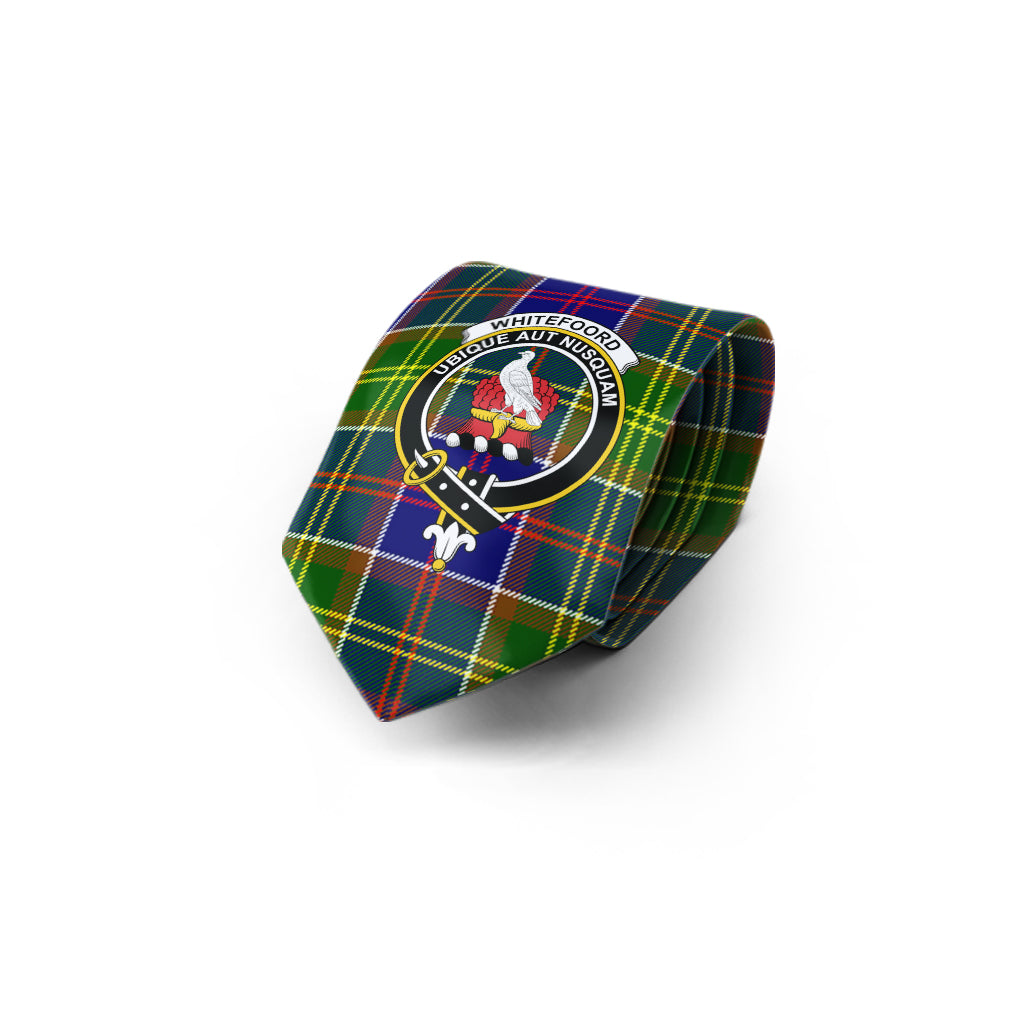 Whitefoord Tartan Classic Necktie with Family Crest - Tartan Vibes Clothing